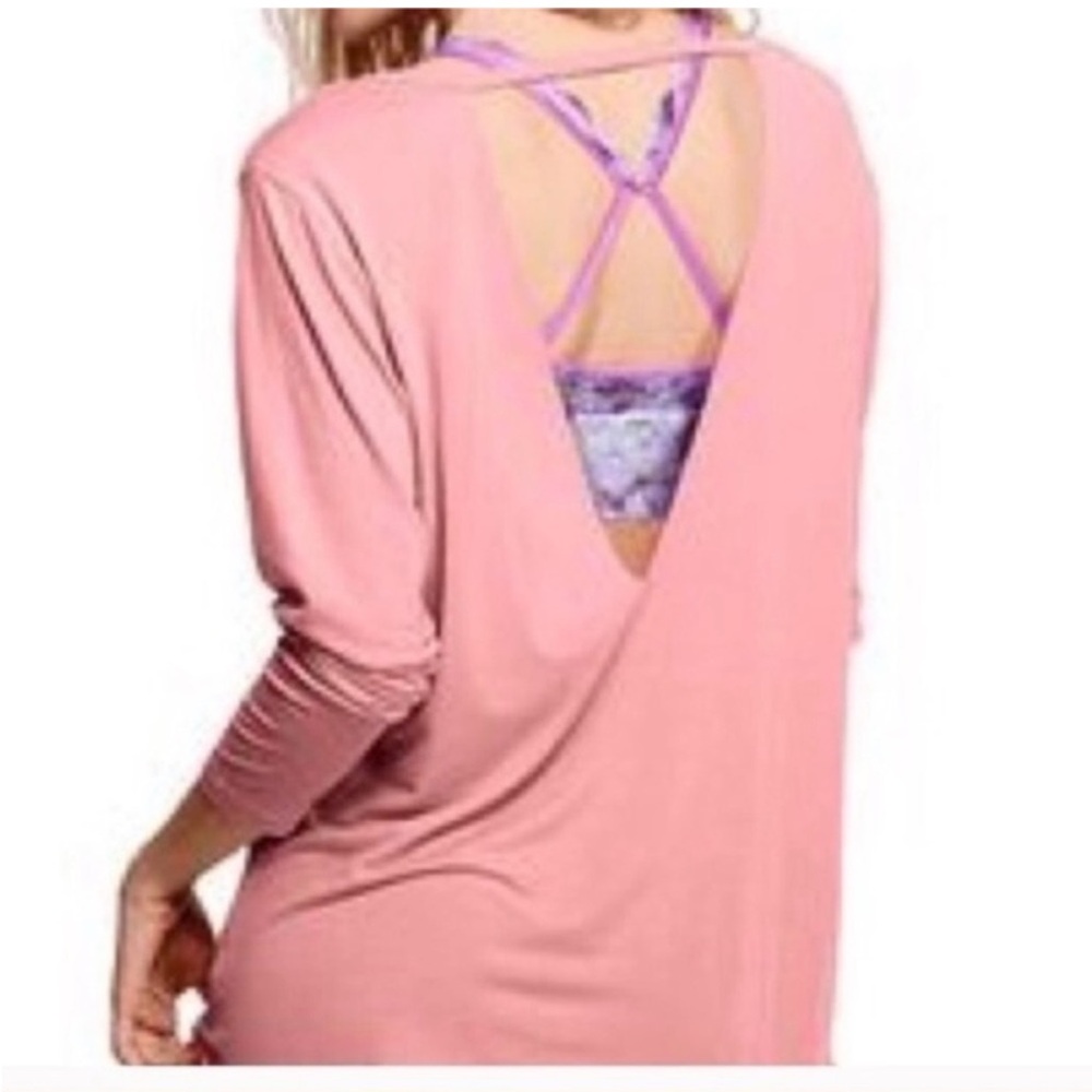 PINK Victoria's Secret Women's Pink Open Back Top